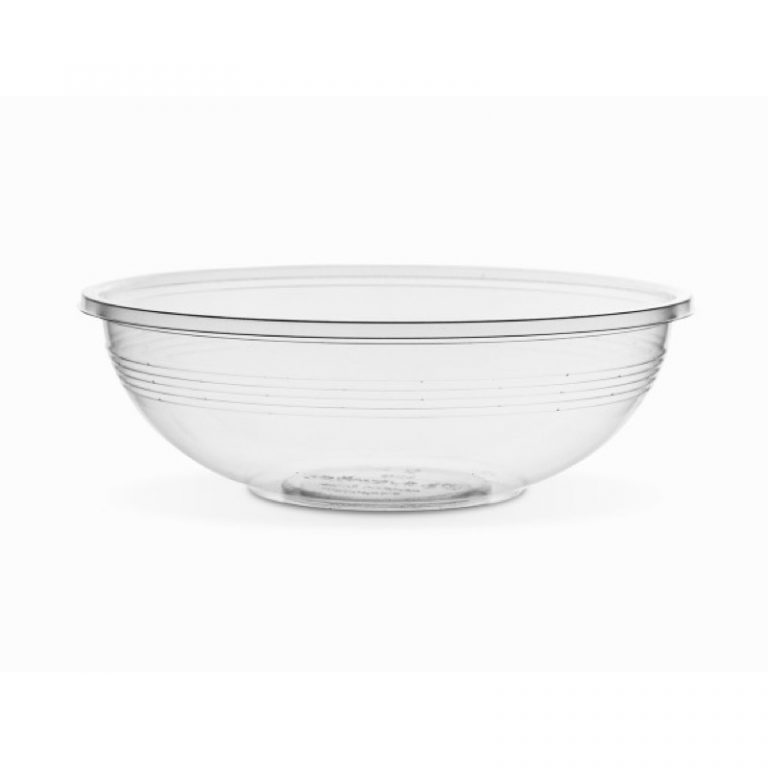 Medium round salad bowl flat lid, clear, (185 series) (pack of 75